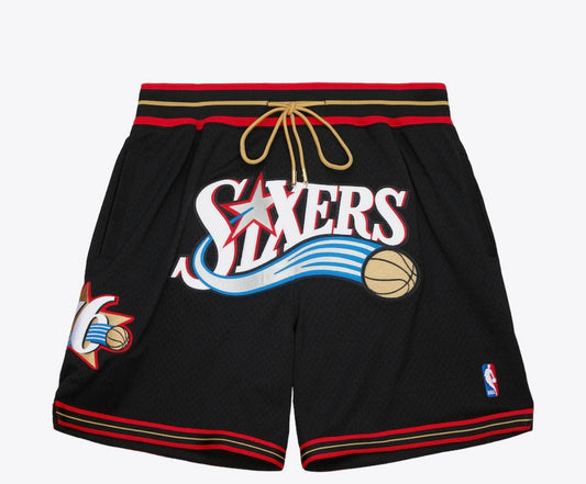 Men’s Philadelphia 76ers NBA X Just Don Mesh Home shorts.